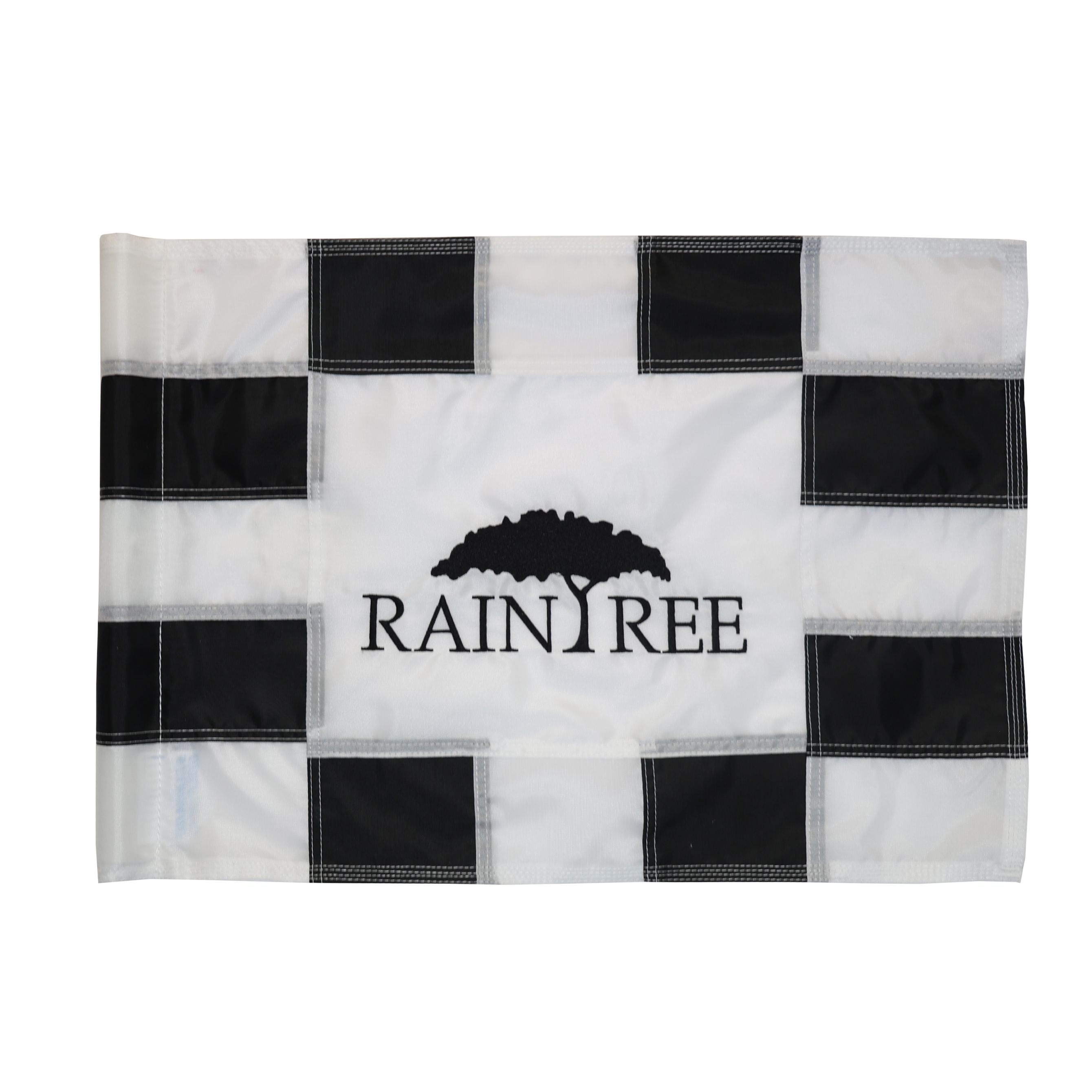 Checkered golf flag with large center window