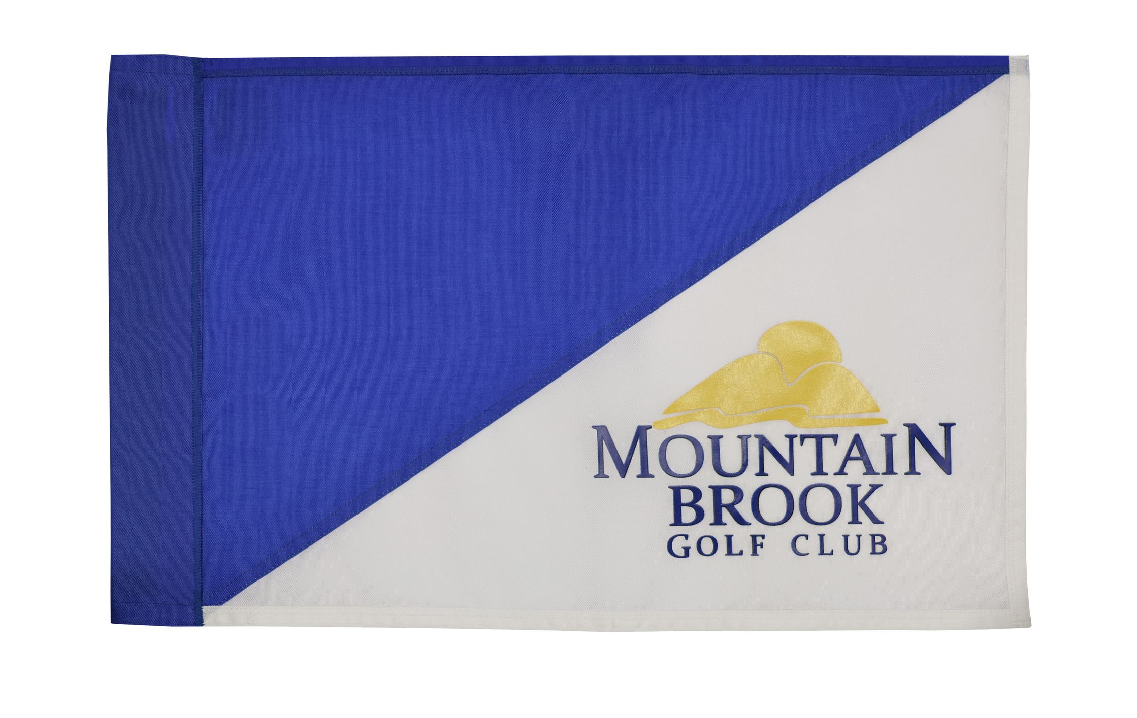 Diagonal silk screened golf flag