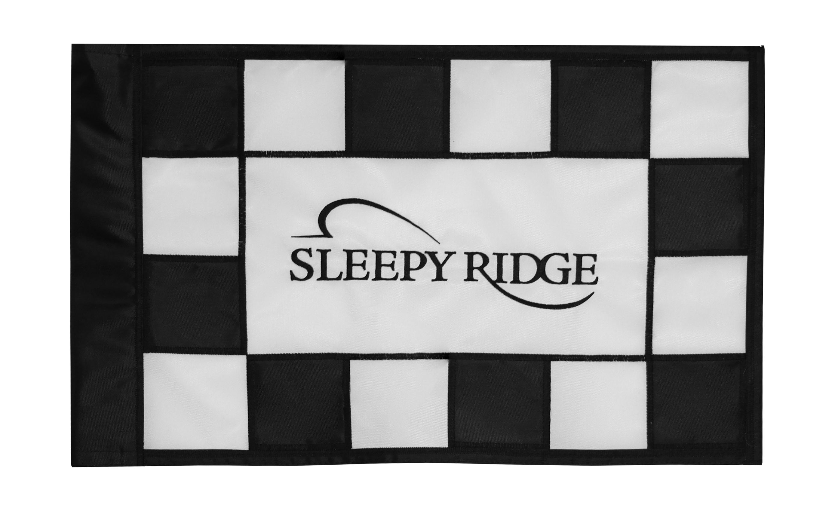 Checkered silk screened golf flag