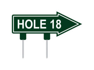 Arrow Shaped Fairway Signs Hole 18 S200A-20 Green JFM Golf