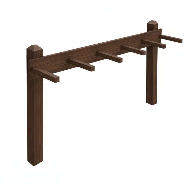 Brazilian Walnut Permanent Bag Rack Holds 5 Bags