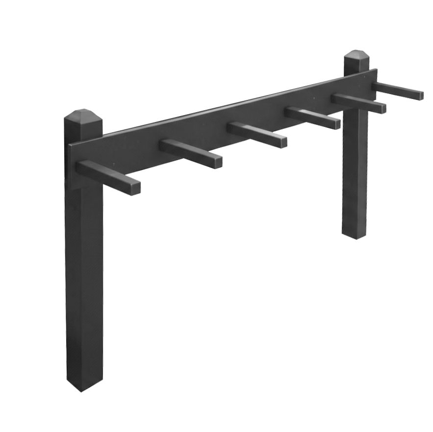 Gray Permanent Bag Rack Holds 5 Bags