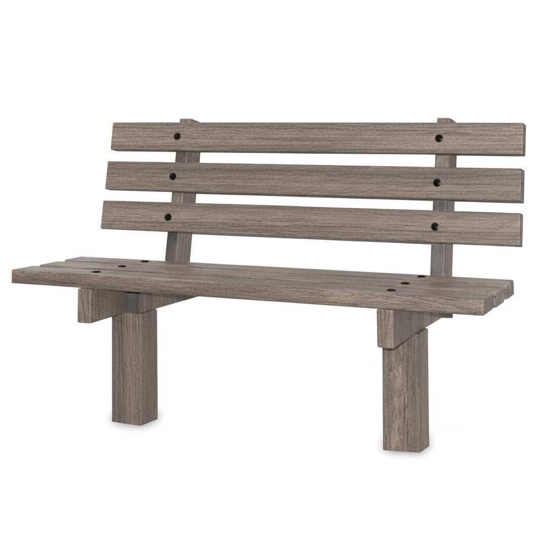Coastal Gray Recycled Plastic Anchored High Back Bench