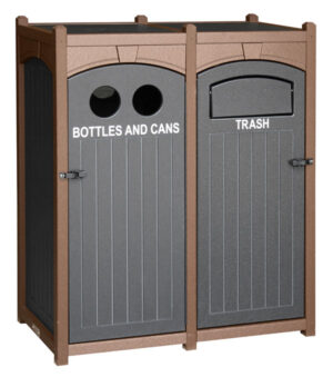 Double Recycle Container with Two 26 Gallon Liners GT2926DT Black Brown JFM Golf