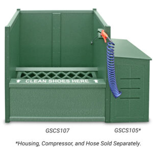 Mid Size Shoe Cleaner Station GSCS107 with GSCS105 Housing Unit Green JFM Golf