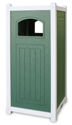 Square Side Load Trash Container 16 Gallon Lift Off Lid GT2116 Green White JFM Golf