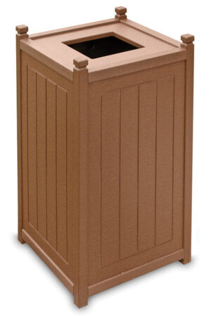 Square Top Load Trash Container 26 Gallon Lift Off Lid GT2026 Brown JFM Golf