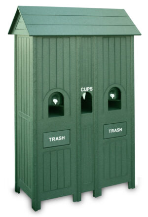 Double Water Cooler Enclosure GW1111 Holds 10 Gallon Igloos and Trash Containers Green JFM Golf