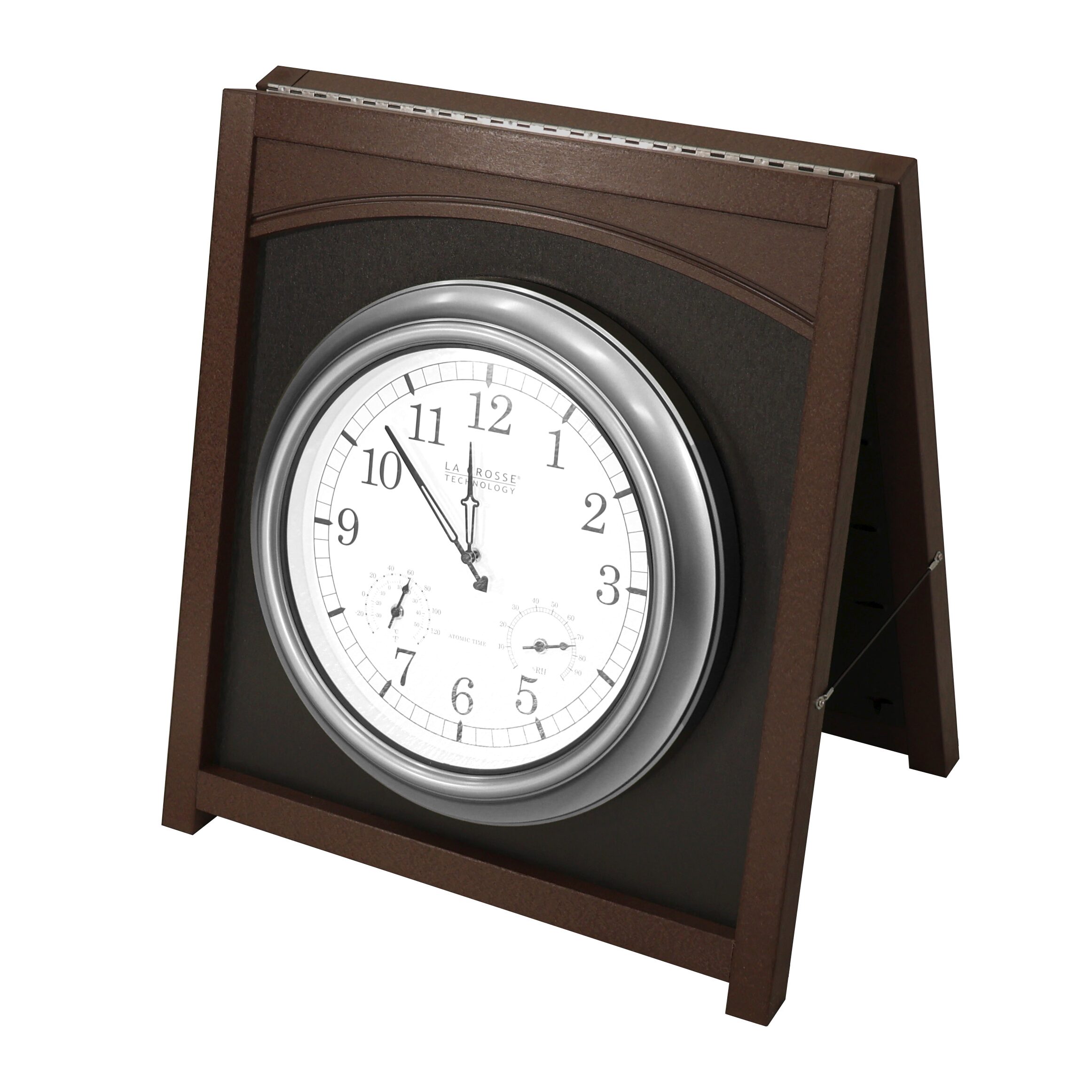 black and brown clock easel