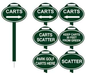 Post Mount Oval Fairway Signs S725 Series JFM Golf