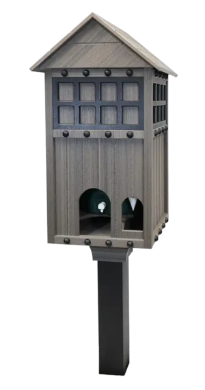 Tribute Collection Deluxe Square Water Cooler Station on Permanent Post GW1103 Coastal Gray Right GW1103 JFM Golf
