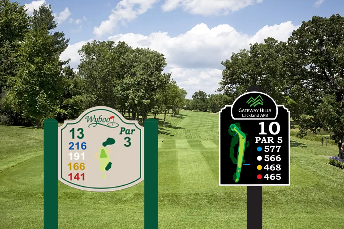 Custom Tee Signs Golf Course JF Manufacturing JFM Golf