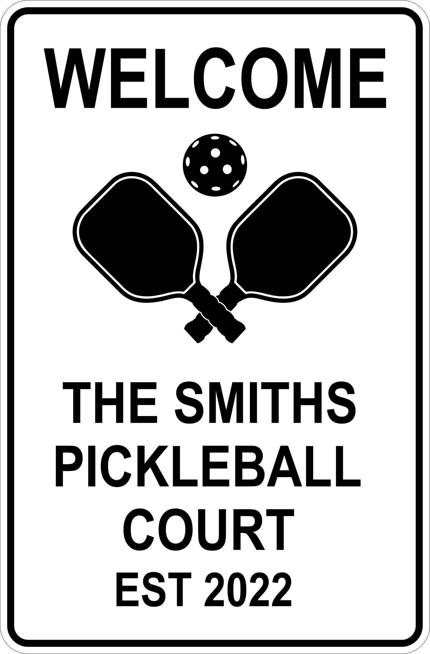Pickleball Court Welcome Sign JFM Golf