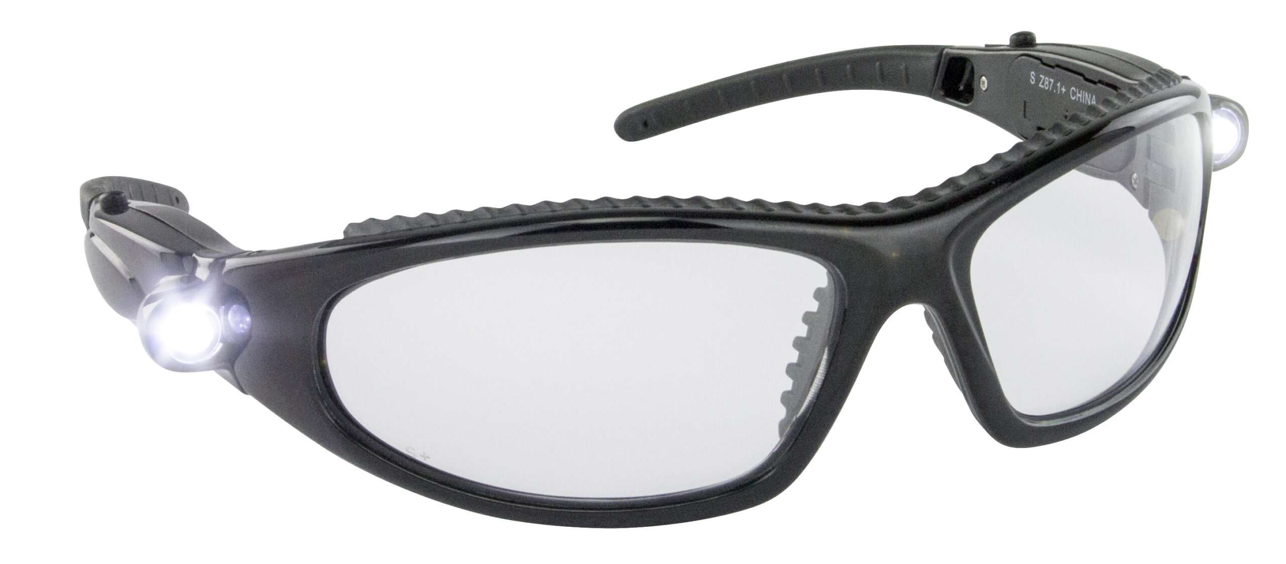LED Inspectors Safety Glasses Black Frame with LED Lights JFM Golf