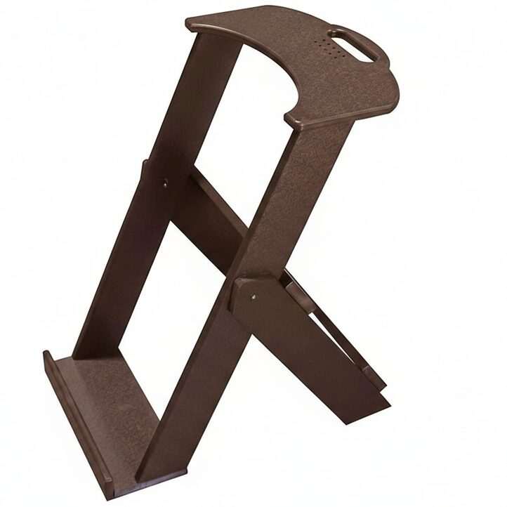 Milwaukee Brown Recycled Plastic Regal Folding Bag Stand with Tee Holes