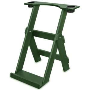 Turf Green Recycled Plastic Folding Bag Stand with 2 Cup Holders
