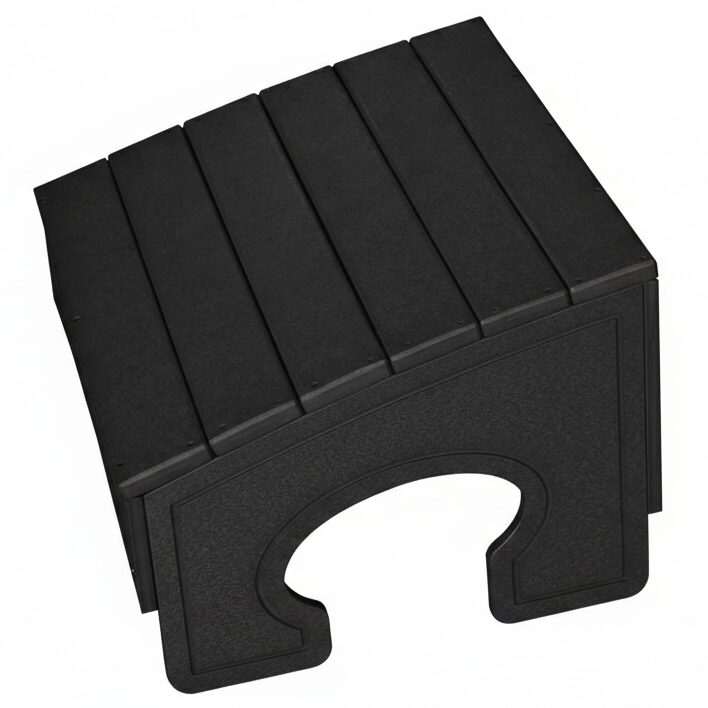 Black Recycled Plastic Footstool