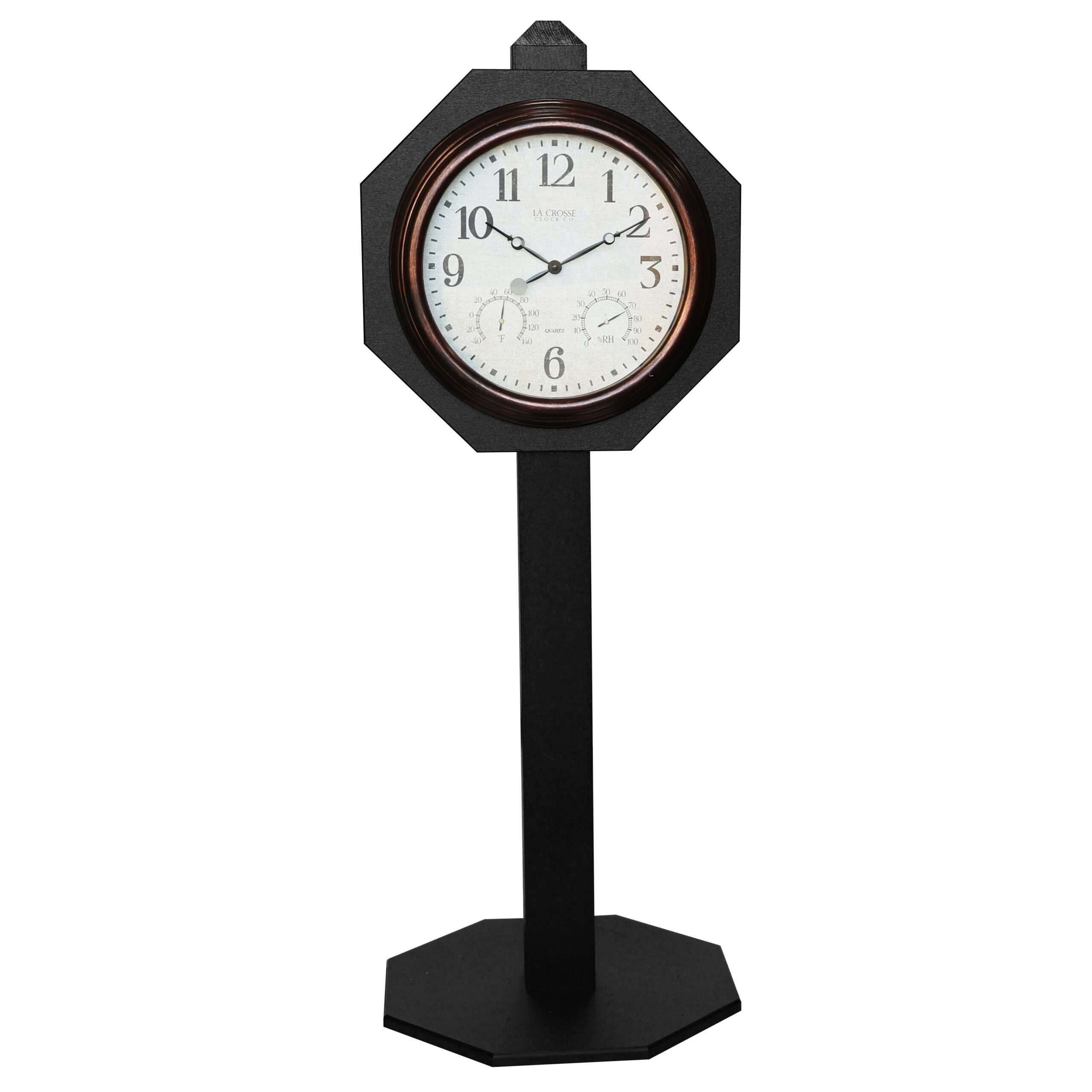 Black 15" Bronze Clock on Post