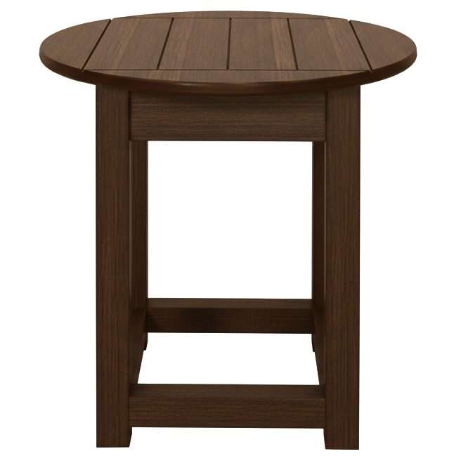 Brazilian Walnut Recycled Plastic Round Side Table