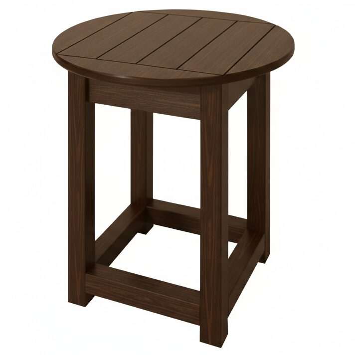 Brazilian Walnut Recycled Plastic Round Side Table