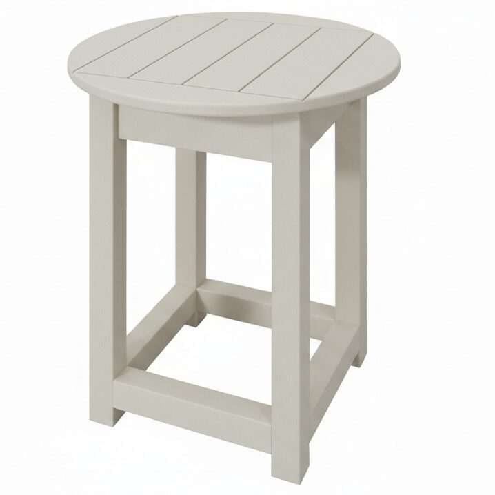 Bright White Recycled Plastic Round Side Table