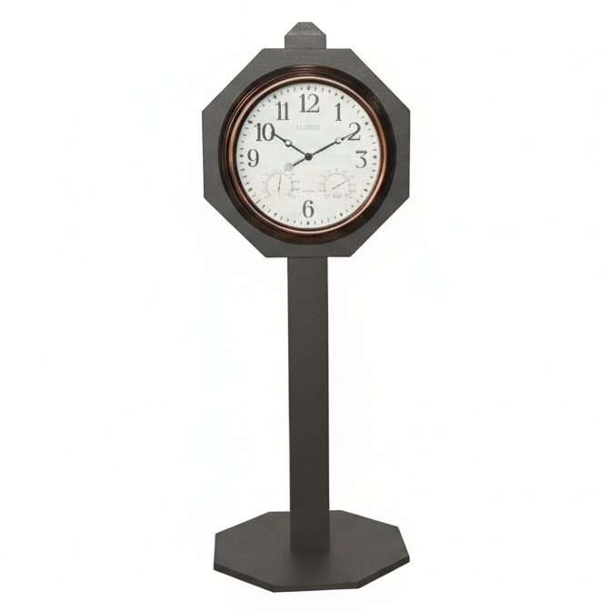 Gray 15" Bronze Clock on Post