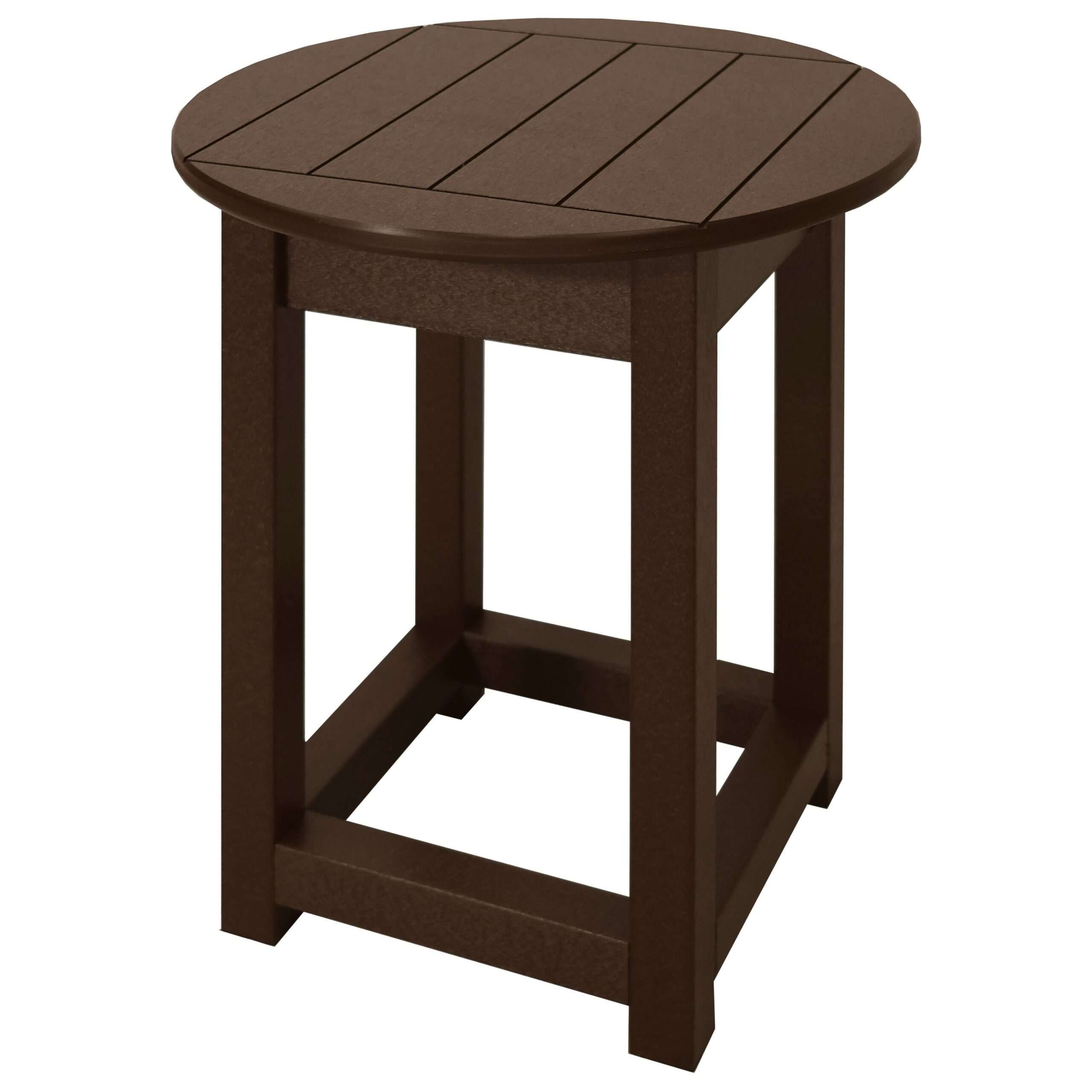Milwaukee Brown Recycled Plastic Round Side Table