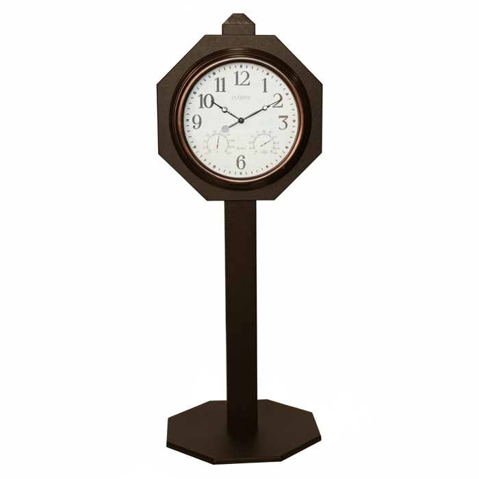 Milwaukee Brown 15" Bronze Clock on Post