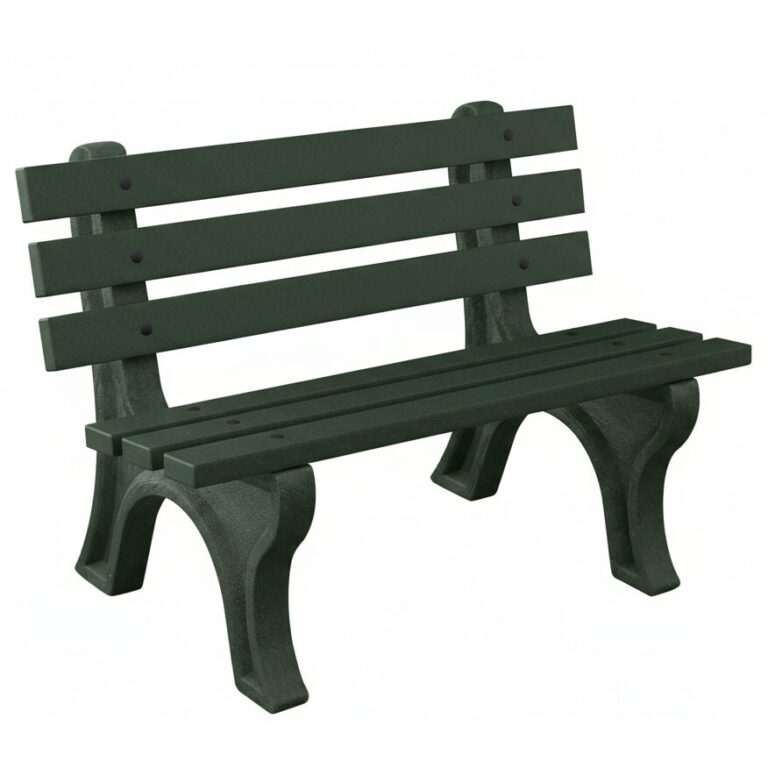 Turf Green Recycled Plastic High Back Bench