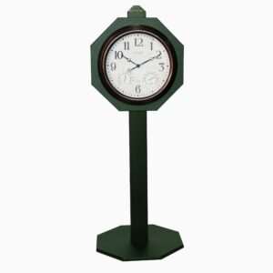 Turf Green 15" Bronze Clock on Post