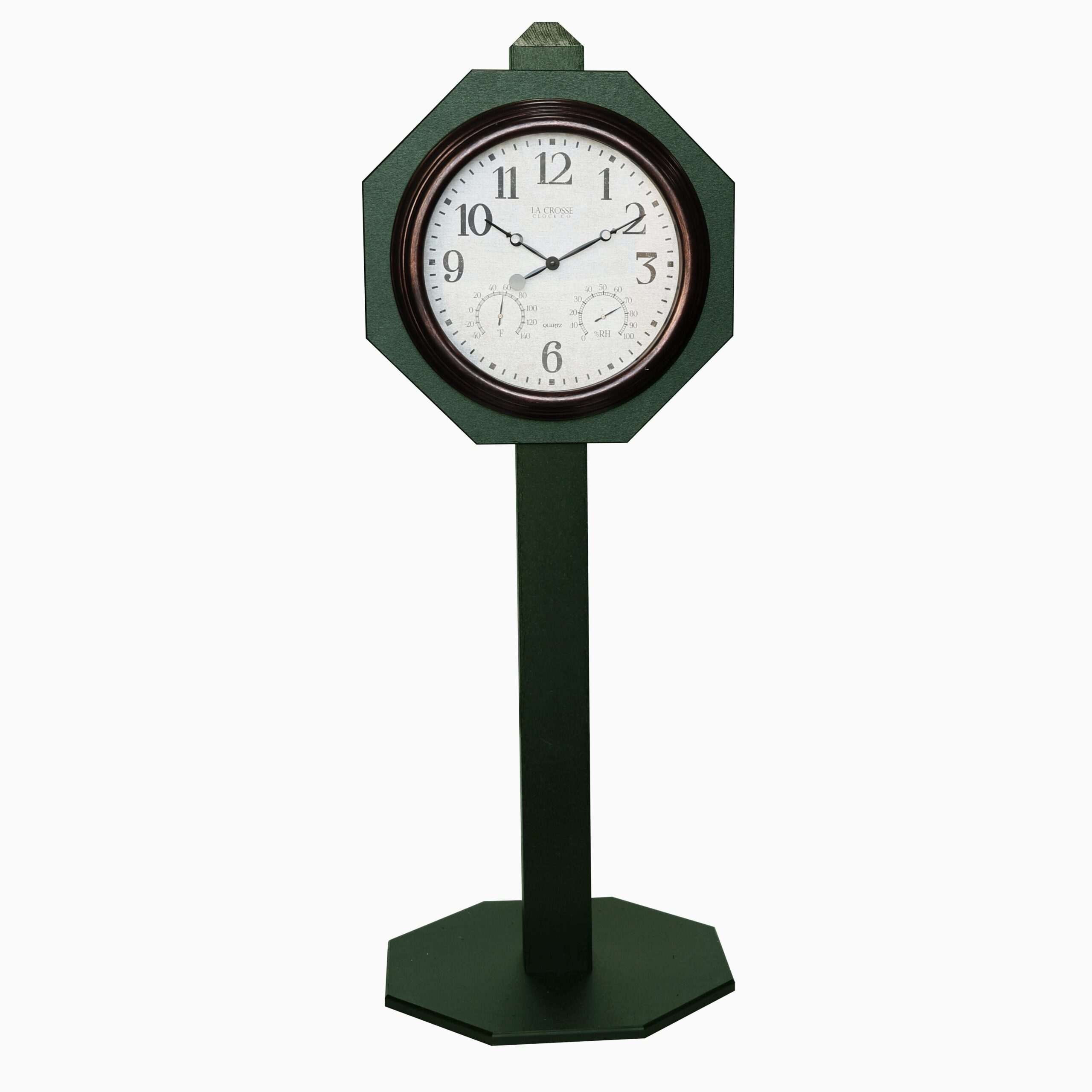 Turf Green 15" Bronze Clock on Post