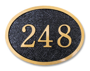 Cast aluminum and bronze oval distance marker