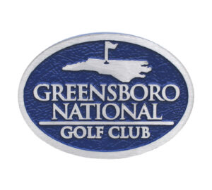 Cast aluminum and bronze oval logo marker