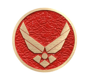 Cast aluminum and bronze round logo marker
