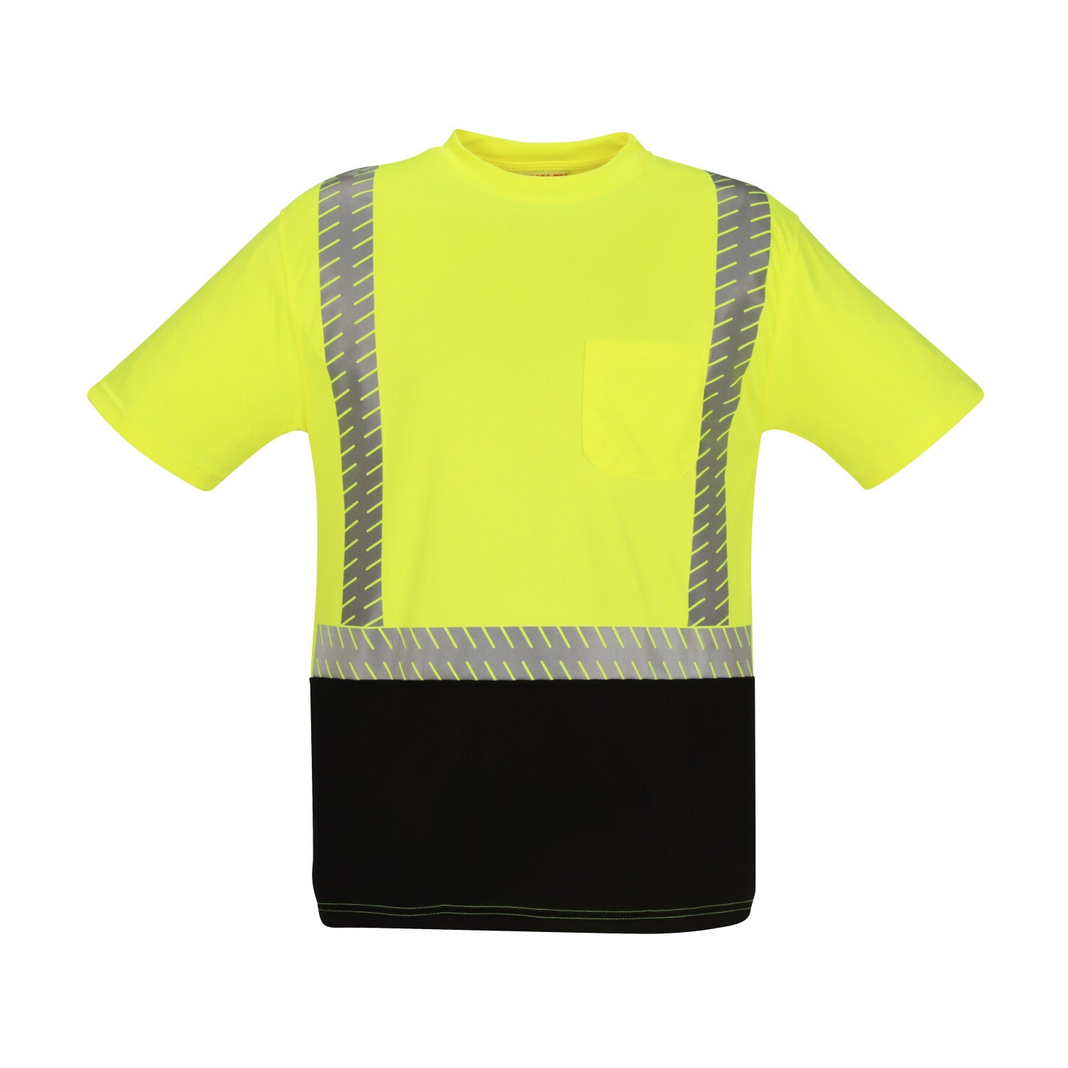 Tingley Job Sight Class 2 Premium T-Shirt Black Front Fluorescent Yellow-Green JFM Golf