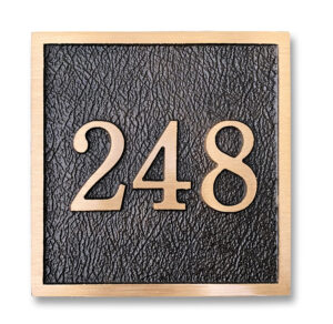 Cast aluminum and bronze square distance marker