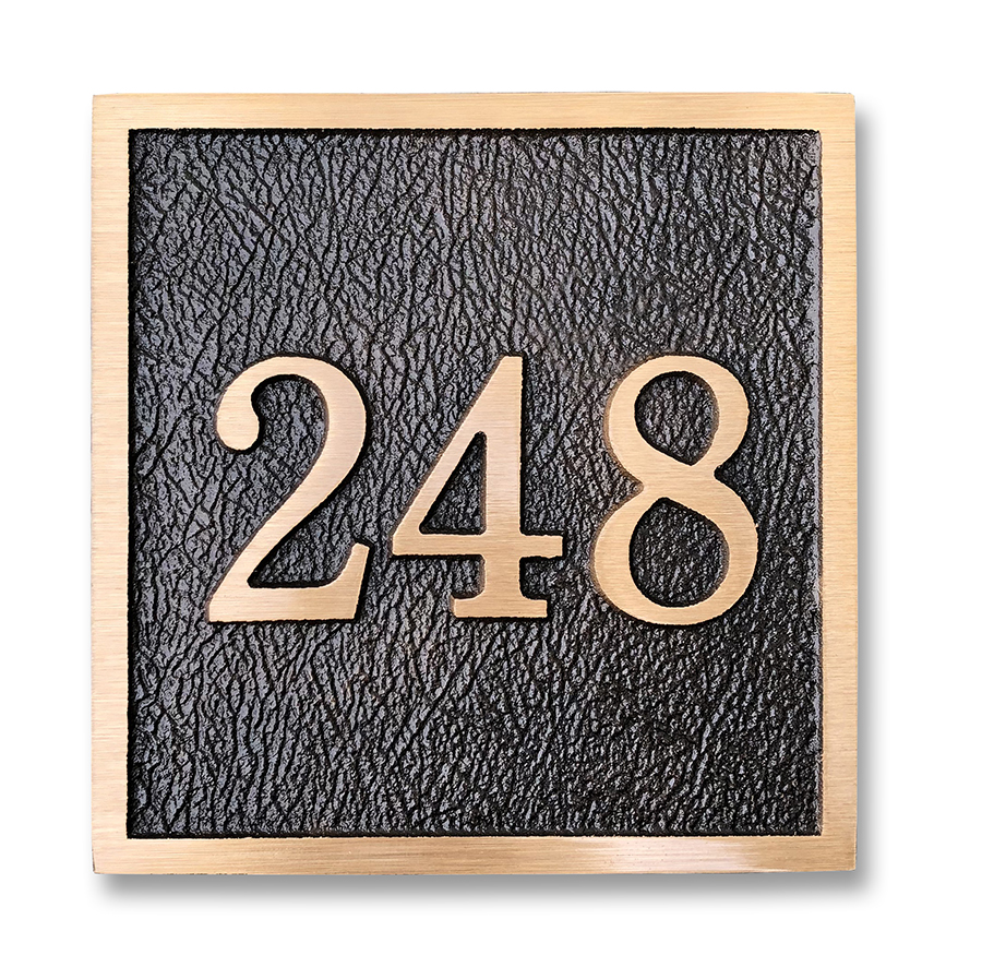 Cast aluminum and bronze square distance marker