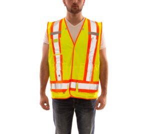 Tingley Job Sight Class 2 X-Back Surveyor Vest Fluorescent Yellow-Green JFM Golf