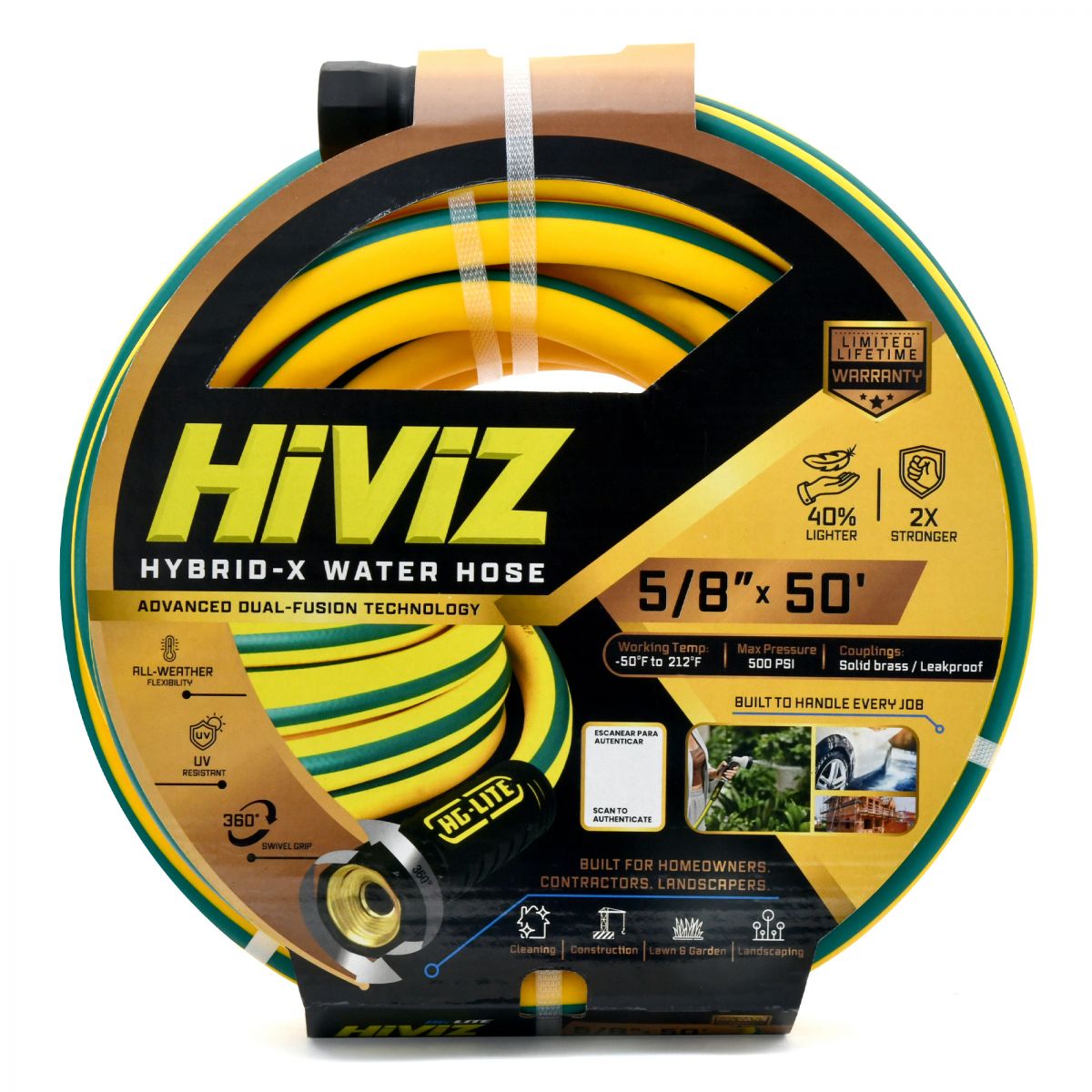 BluBird AG-Lite High-Viz Hybrid Water Hose 5/8" - Yellow JFM Golf