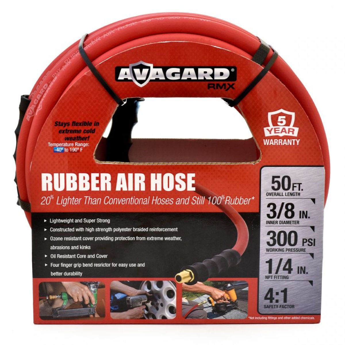 BluBird Avagard Rubber Air Hose Assembly 3/8" x 35' JFM Golf