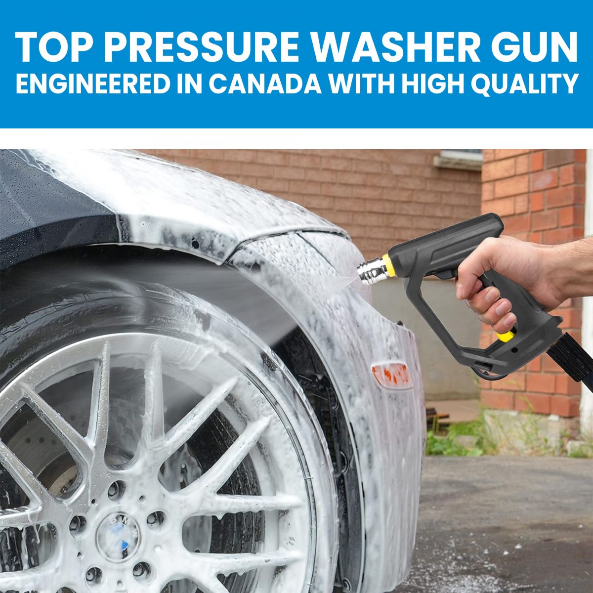 Blu Shield High Pressure Washer Gun with Supportive Trigger & Quick Connect Ends JFM Golf