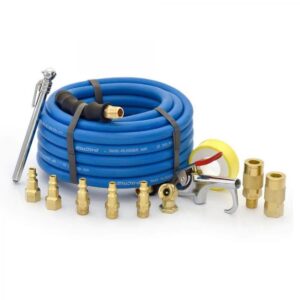 BluBird 3/8-inch x 50-foot Rubber Air Hose Assembly with 10-Piece Accessory Kit JFM Golf