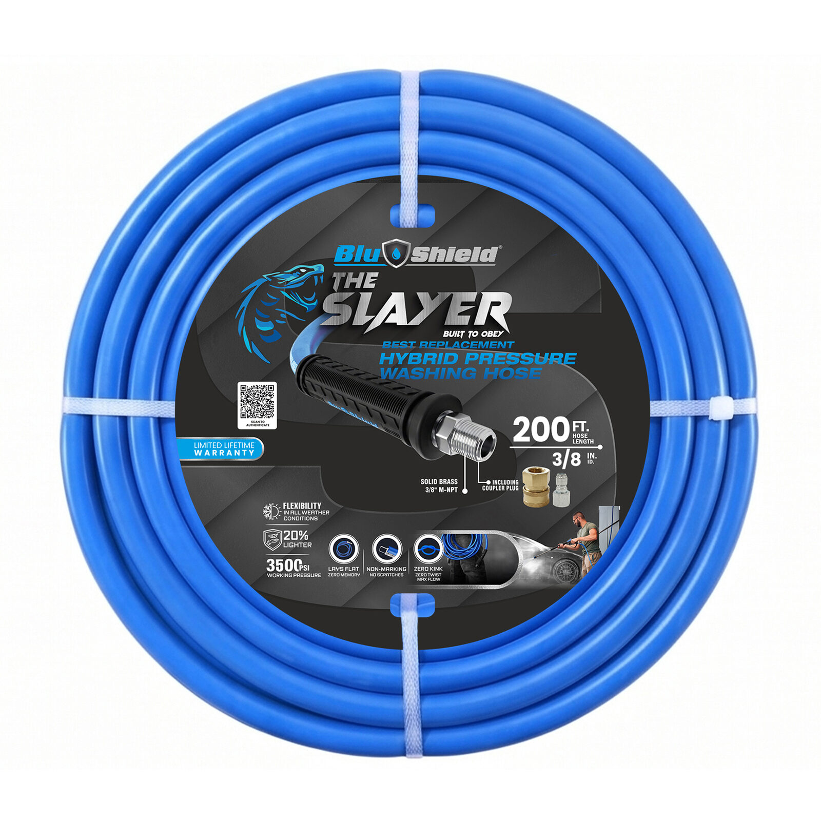 BluBird Blu Shield The Slayer Hybrid Pressure Washing Hose 3/8-inch JFM Golf