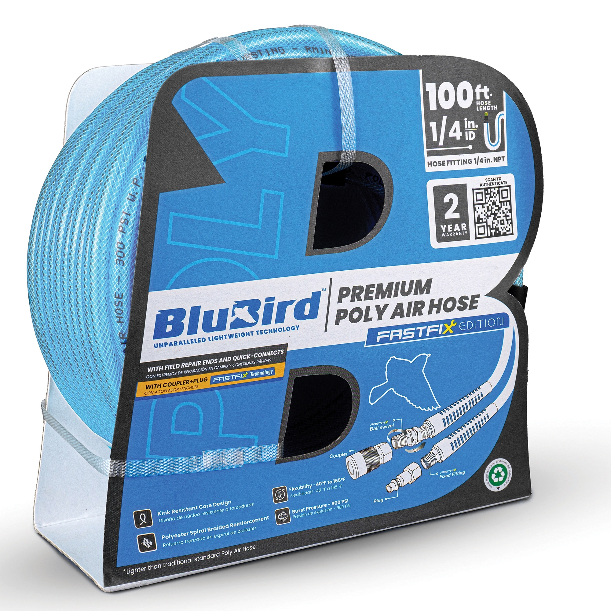 BluBird Poly Air Hose Assembly 1/4" JFM Golf