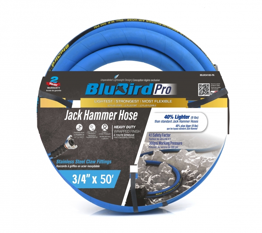 BluBird Pro Rubber Jack Hammer Air Hose Assembly 3/4-inch JFM Golf