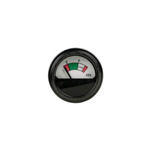 Front face of the 48-volt state-of-charge meter with red, green and charge zones.