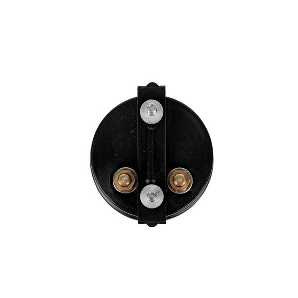 Rear view of the 48-volt meter with two electrical terminals and a mounting strap.