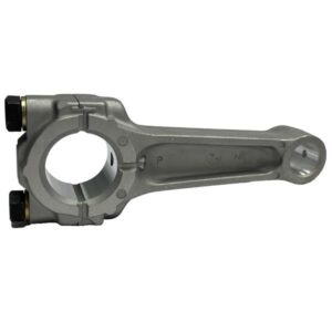 Side view of a Club Car connecting rod showing its large and small end openings.