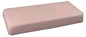 White ribbed seat-bottom cushion with rounded corners, viewed from above.