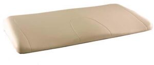 White seat-bottom cushion with smooth upholstery and inset stitching, viewed from above.